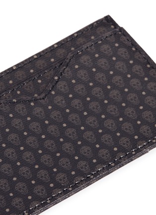 Detail View - Click To Enlarge - ALEXANDER MCQUEEN - Mini skull print leather card holder