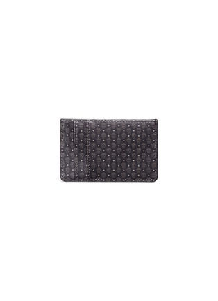 Figure View - Click To Enlarge - ALEXANDER MCQUEEN - Mini skull print leather card holder