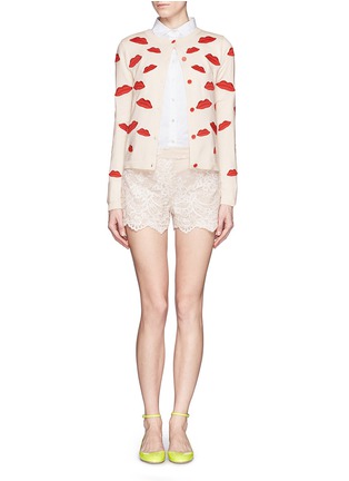 Figure View - Click To Enlarge - ALICE & OLIVIA - Floral embroidery shorts