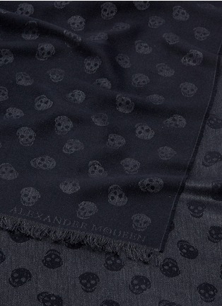 Detail View - Click To Enlarge - ALEXANDER MCQUEEN - 'Allover Skull' jacquard wool-silk scarf