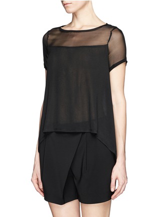 Front View - Click To Enlarge - ELIZABETH AND JAMES - Downing sheer panel knit top