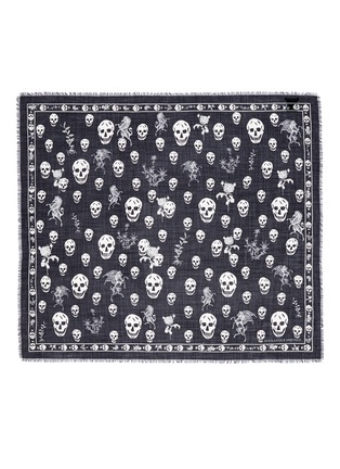 Main View - Click To Enlarge - ALEXANDER MCQUEEN - 'Romantic Weeds Skull' wool-silk scarf