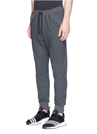 Front View - Click To Enlarge - PARTICLE FEVER - Reflective logo print sweatpants