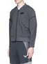 Front View - Click To Enlarge - PARTICLE FEVER - Detachable sleeve cotton bomber jacket