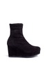 Main View - Click To Enlarge - PEDRO GARCIA  - 'Urika' stretch suede wedge boots