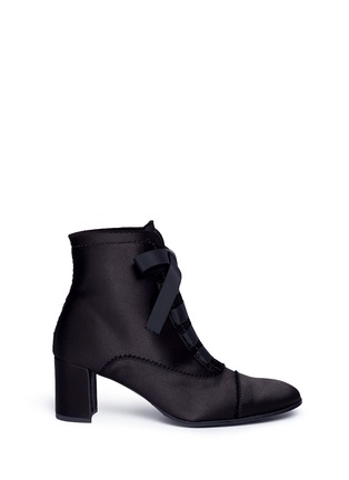 Main View - Click To Enlarge - PEDRO GARCIA  - 'Xeni' ribbon lace-up satin ankle boots