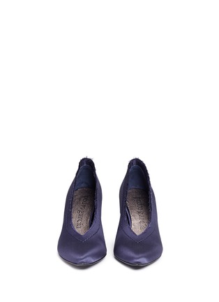 Front View - Click To Enlarge - PEDRO GARCIA  - 'Elena' frayed satin pumps
