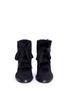 Front View - Click To Enlarge - PEDRO GARCIA  - 'Wilmette' fur panel lambskin suede ankle boots