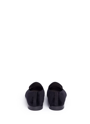 Back View - Click To Enlarge - ALEXANDER MCQUEEN - Feather embroidered velvet loafers
