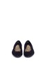 Front View - Click To Enlarge - ALEXANDER MCQUEEN - Feather embroidered velvet loafers