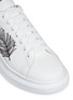 Detail View - Click To Enlarge - ALEXANDER MCQUEEN - 'Oversized Sneaker' in leather with feather embroidery