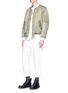 Figure View - Click To Enlarge - 73088 - Ribbon trim floral print reversible bomber jacket