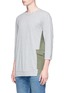Front View - Click To Enlarge - 73088 - Cargo pocket panel mid sleeve T-shirt