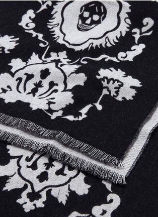 Detail View - Click To Enlarge - ALEXANDER MCQUEEN - Baroque skull jacquard wool scarf