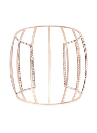 Figure View - Click To Enlarge - DAUPHIN - White diamond 18k rose gold caged cuff