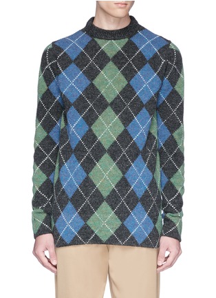 Main View - Click To Enlarge - ACNE STUDIOS - Newton' argyle intarsia wool sweater