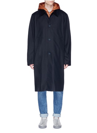 Main View - Click To Enlarge - ACNE STUDIOS - 'Midnight' two-in-one twill coat and quilted vest