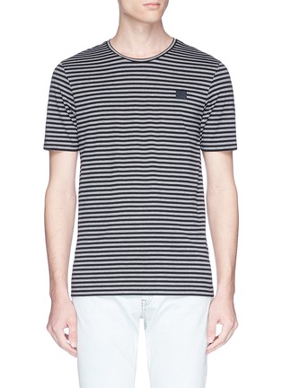 Main View - Click To Enlarge - ACNE STUDIOS - 'Napa' face patch stripe T-shirt