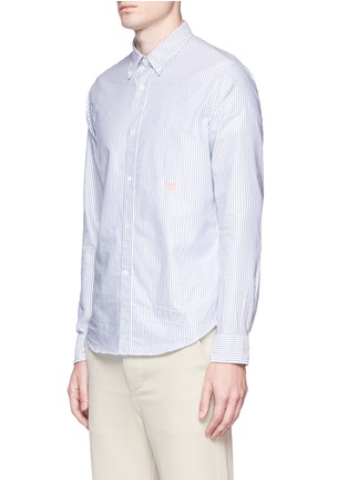 Front View - Click To Enlarge - ACNE STUDIOS - 'Ohio' face patch stripe Oxford shirt