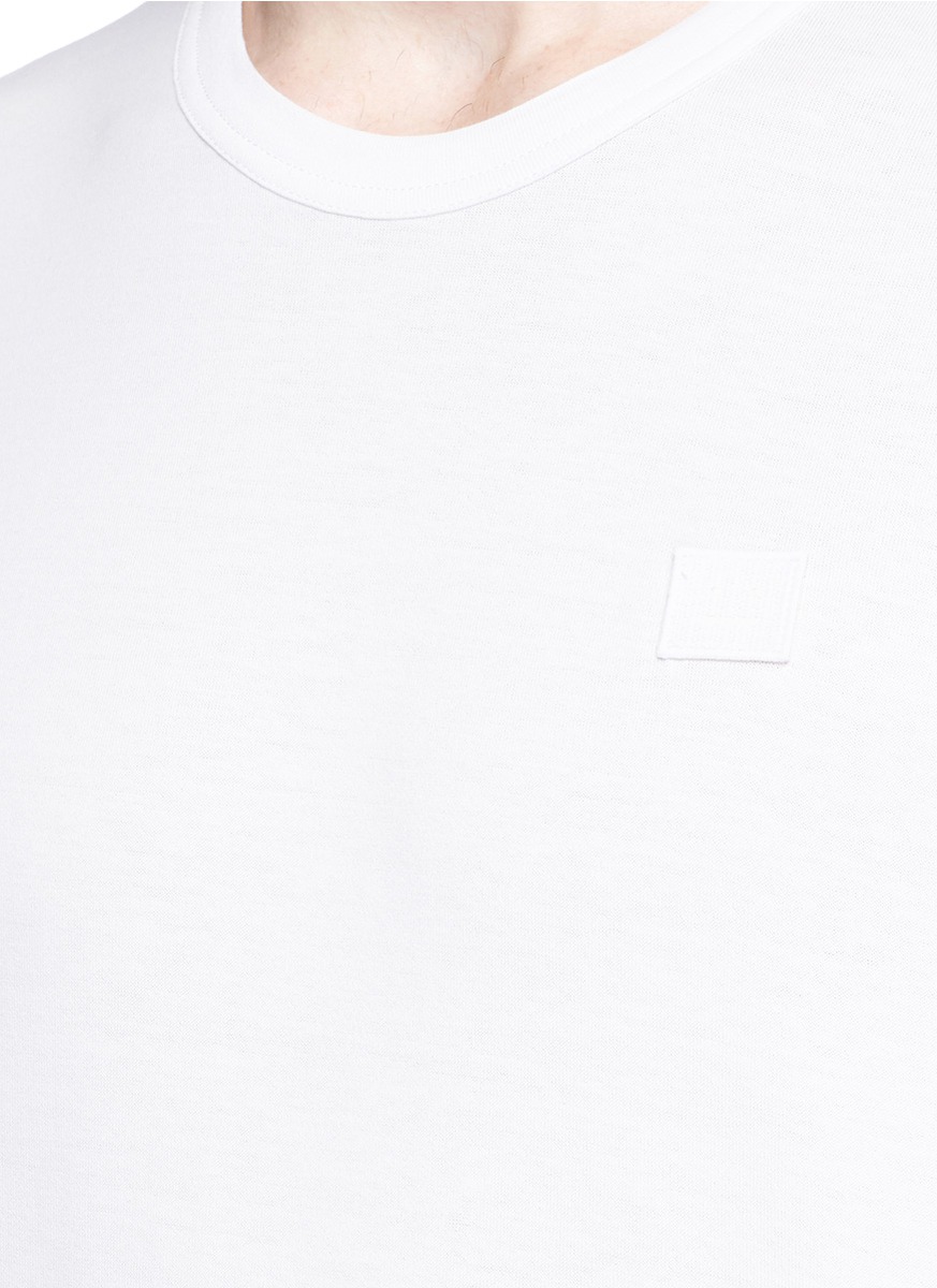 ACNE STUDIOS Nash Face Appliquéd Cotton-Jersey T-Shirt in Optic White ...