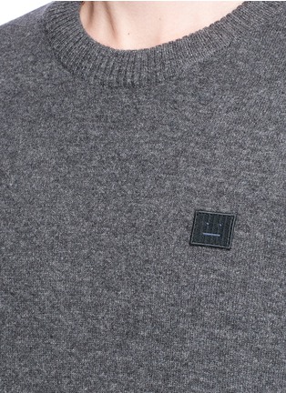 Detail View - Click To Enlarge - ACNE STUDIOS - 'Nalon' face patch wool sweater
