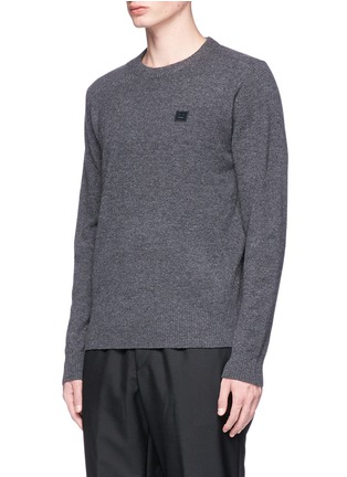 Front View - Click To Enlarge - ACNE STUDIOS - 'Nalon' face patch wool sweater