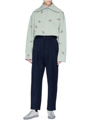 Figure View - Click To Enlarge - ACNE STUDIOS - 'Nicolai' dog embroidered sweater