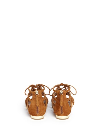 Back View - Click To Enlarge - AQUAZZURA - 'Ivy' caged suede sandals