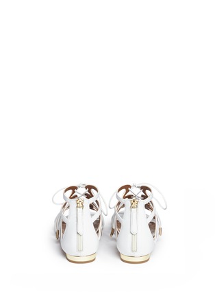 Back View - Click To Enlarge - AQUAZZURA - 'Ivy' caged leather sandals