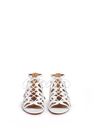 Front View - Click To Enlarge - AQUAZZURA - 'Ivy' caged leather sandals