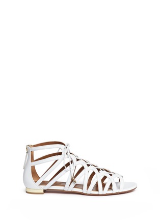 Main View - Click To Enlarge - AQUAZZURA - 'Ivy' caged leather sandals