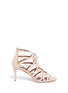 Main View - Click To Enlarge - AQUAZZURA - 'Ivy 75' caged suede sandals