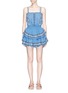 Main View - Click To Enlarge - LOVESHACKFANCY - 'Anna' cross stitch ruffle mini dress