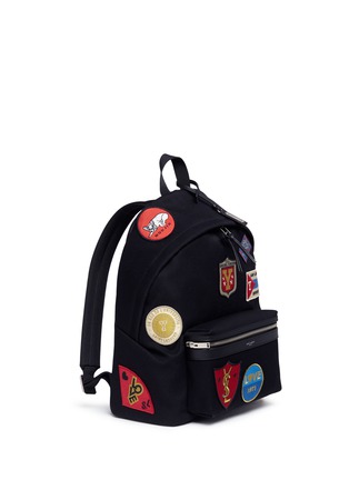 Detail View - Click To Enlarge - SAINT LAURENT - 'City' patch twill backpack