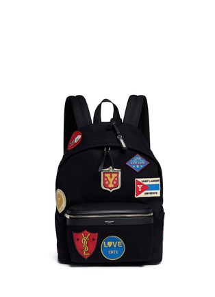 Main View - Click To Enlarge - SAINT LAURENT - 'City' patch twill backpack