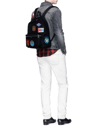 Figure View - Click To Enlarge - SAINT LAURENT - 'City' patch twill backpack