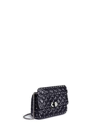 Back View - Click To Enlarge - VALENTINO GARAVANI - 'ROCKSTUD SPIKE' SMALL QUILTED LEATHER CROSSBODY BAG
