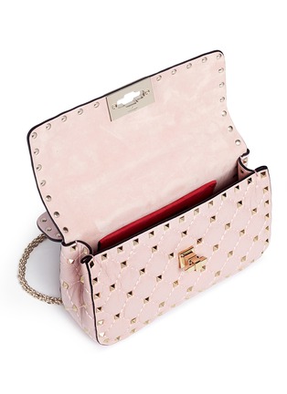 Detail View - Click To Enlarge - VALENTINO GARAVANI - ROCKSTUD SPIKE' SMALL QUILTED LEATHER CROSSBODY BAG