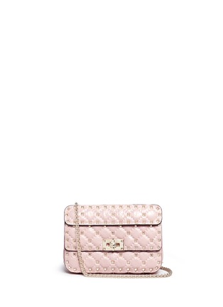 Main View - Click To Enlarge - VALENTINO GARAVANI - ROCKSTUD SPIKE' SMALL QUILTED LEATHER CROSSBODY BAG