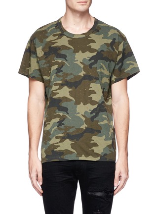 Main View - Click To Enlarge - AMIRI - Distressed camouflage print T-shirt