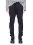 Main View - Click To Enlarge - AMIRI - Leather patch ripped sweatpants