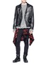 Figure View - Click To Enlarge - AMIRI - Leather patch ripped sweatpants
