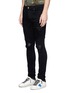 Front View - Click To Enlarge - AMIRI - 'MX1' leather patch ripped skinny jeans