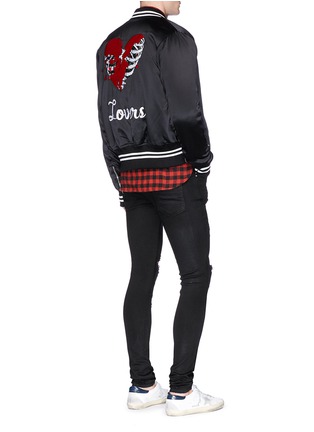 Figure View - Click To Enlarge - AMIRI - 'Lovers' embroidered padded satin souvenir jacket