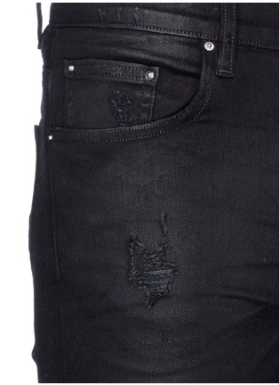 Detail View - Click To Enlarge - AMIRI - 'Thrasher' waxed slim fit ripped jeans