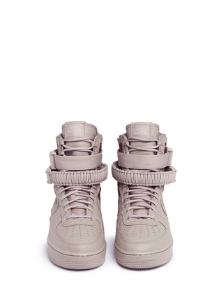 Front View - Click To Enlarge - NIKE - 'Special Field Air Force 1' camouflage print panel leather sneaker boots