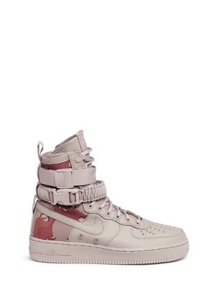 Main View - Click To Enlarge - NIKE - 'Special Field Air Force 1' camouflage print panel leather sneaker boots