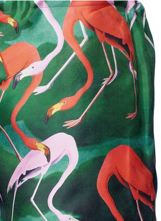 Detail View - Click To Enlarge - F.R.S FOR RESTLESS SLEEPERS - Flamingo print silk pyjama shorts