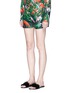 Front View - Click To Enlarge - F.R.S FOR RESTLESS SLEEPERS - Flamingo print silk pyjama shorts