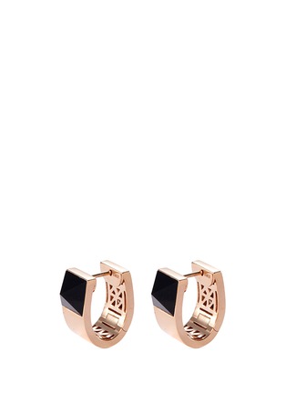 Main View - Click To Enlarge - ROBERTO COIN - 'Sauvage' jade 18k rose gold hoop earrings